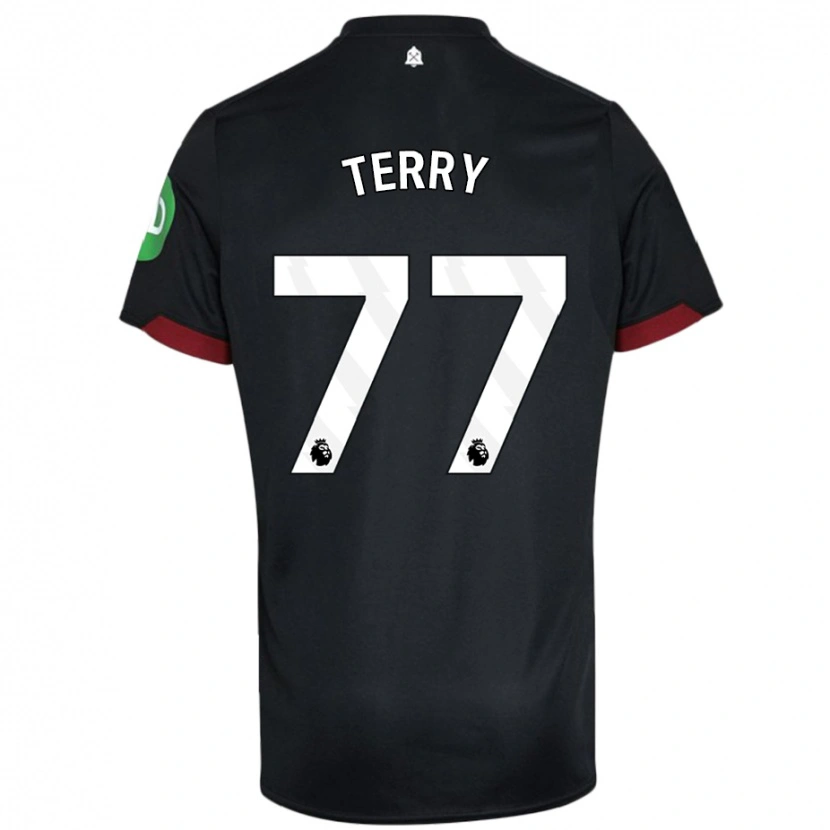 Danxen Mujer Camiseta Mason Terry #77 Negro Blanco 2ª Equipación 2024/25 La Camisa