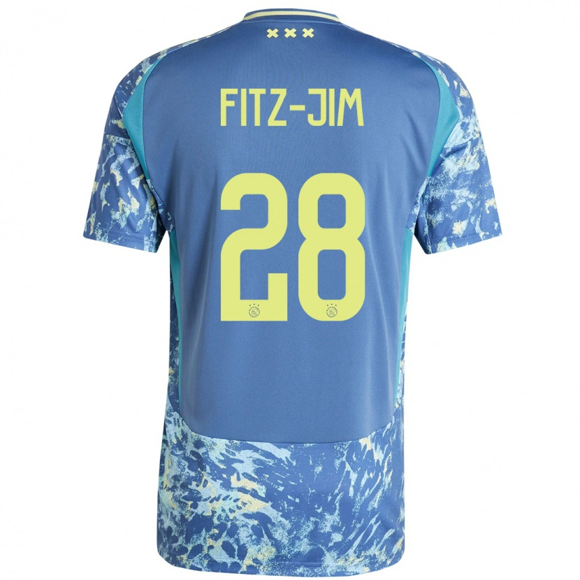 Danxen Mujer Camiseta Kian Fitz-Jim #28 Gris Azul Amarillo 2ª Equipación 2024/25 La Camisa