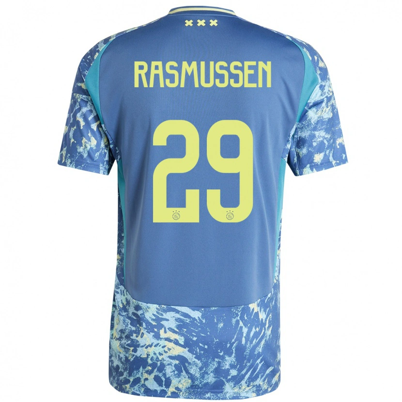 Danxen Mujer Camiseta Christian Rasmussen #29 Gris Azul Amarillo 2ª Equipación 2024/25 La Camisa