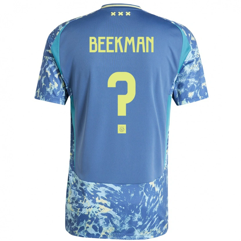 Danxen Mujer Camiseta Luuk Beekman #0 Gris Azul Amarillo 2ª Equipación 2024/25 La Camisa