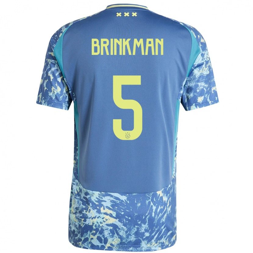 Danxen Mujer Camiseta Tim Brinkman #5 Gris Azul Amarillo 2ª Equipación 2024/25 La Camisa