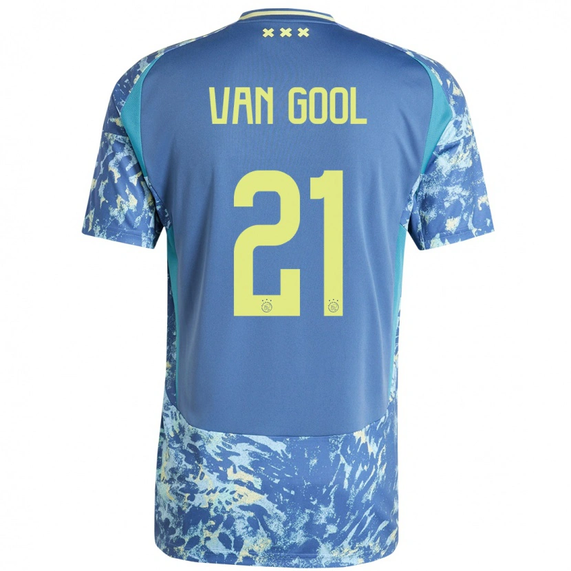 Danxen Mujer Camiseta Rosa Van Gool #21 Gris Azul Amarillo 2ª Equipación 2024/25 La Camisa