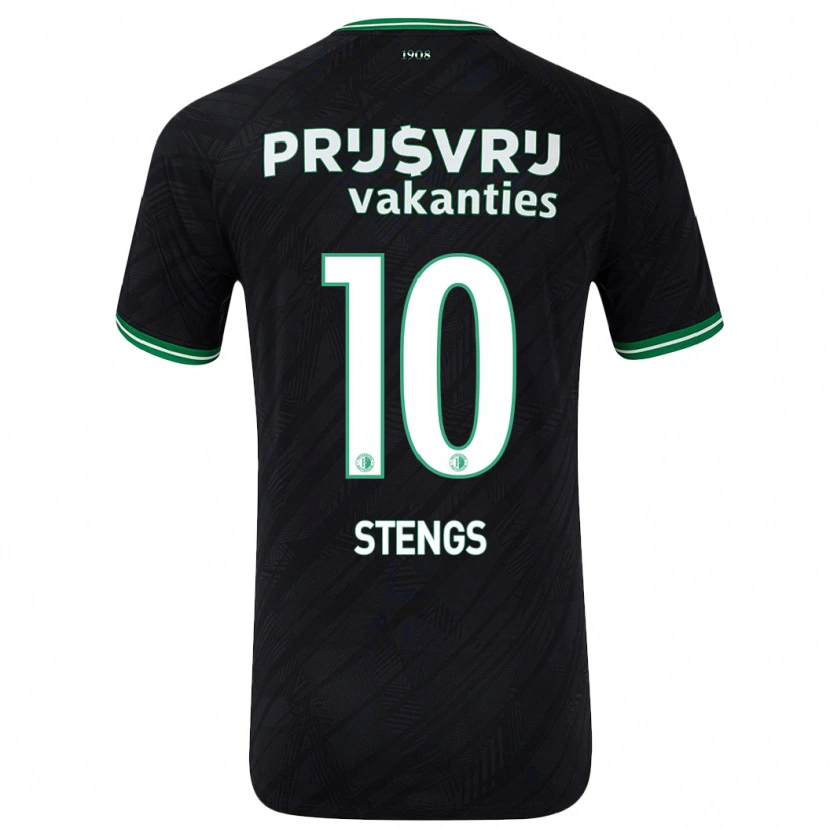 Danxen Mujer Camiseta Calvin Stengs #10 Negro Verde 2ª Equipación 2024/25 La Camisa