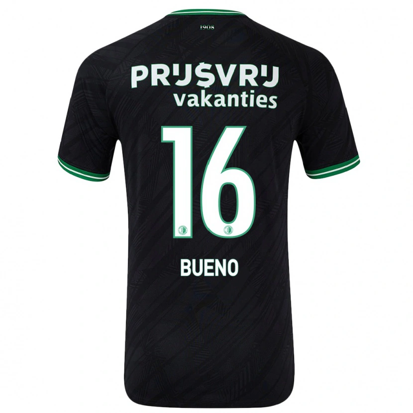 Danxen Mujer Camiseta Hugo Bueno #16 Negro Verde 2ª Equipación 2024/25 La Camisa