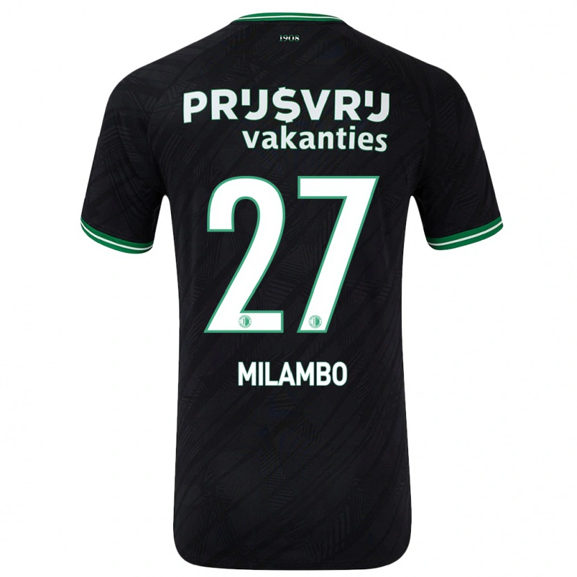 Danxen Mujer Camiseta Antoni Milambo #27 Negro Verde 2ª Equipación 2024/25 La Camisa