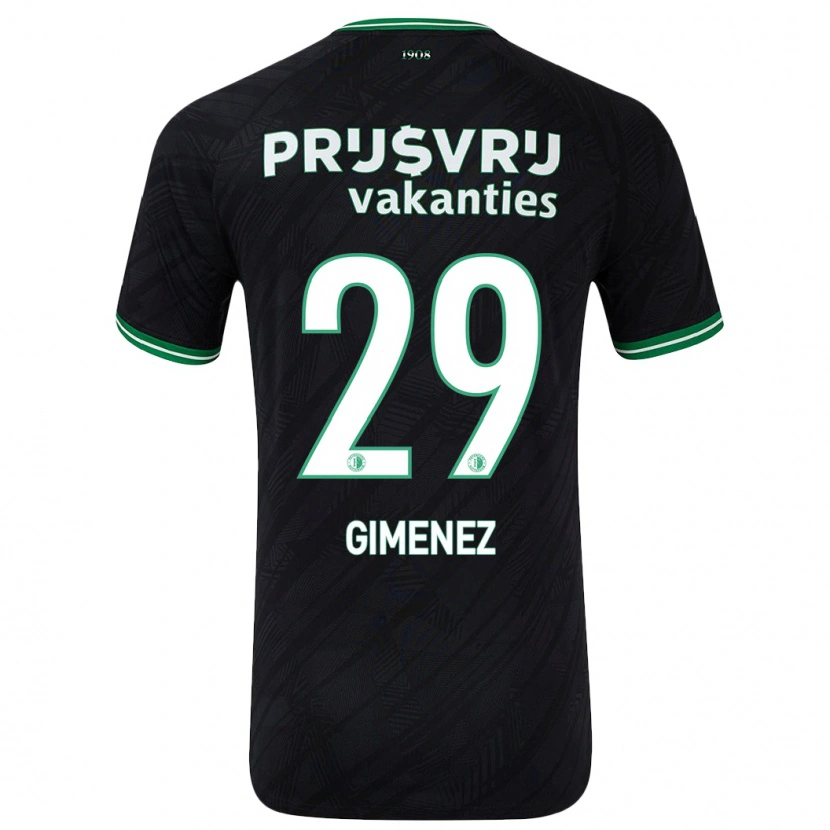 Danxen Mujer Camiseta Santiago Gimenez #29 Negro Verde 2ª Equipación 2024/25 La Camisa