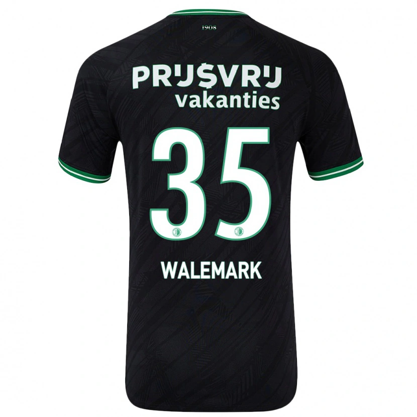 Danxen Mujer Camiseta Patrik Walemark #35 Negro Verde 2ª Equipación 2024/25 La Camisa