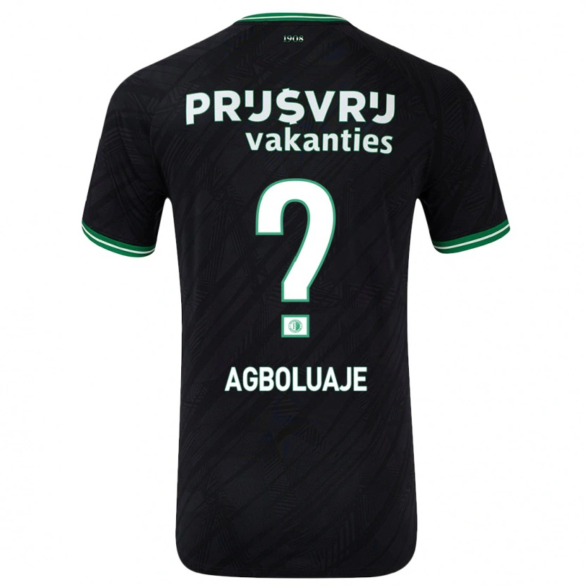 Danxen Mujer Camiseta Hakeem Agboluaje #0 Negro Verde 2ª Equipación 2024/25 La Camisa