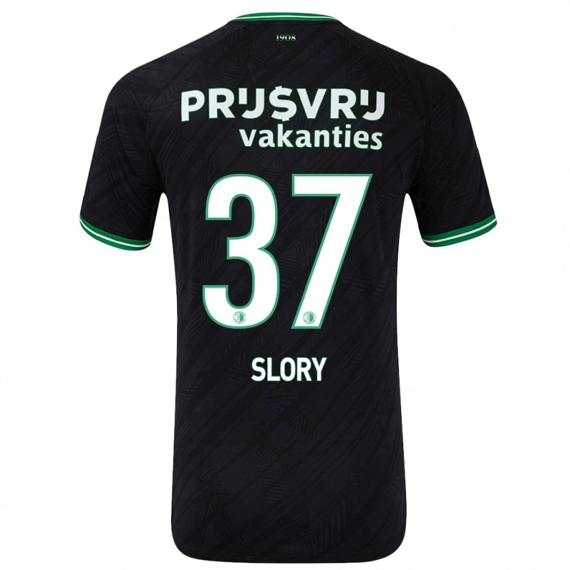 Danxen Mujer Camiseta Jaden Slory #37 Negro Verde 2ª Equipación 2024/25 La Camisa