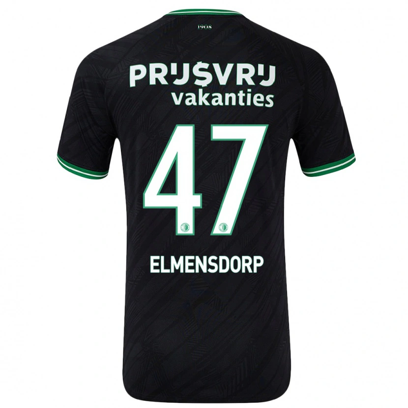 Danxen Mujer Camiseta Paris Elmensdorp #47 Negro Verde 2ª Equipación 2024/25 La Camisa