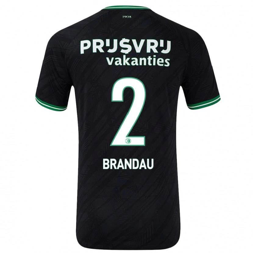 Danxen Mujer Camiseta Justine Brandau #2 Negro Verde 2ª Equipación 2024/25 La Camisa