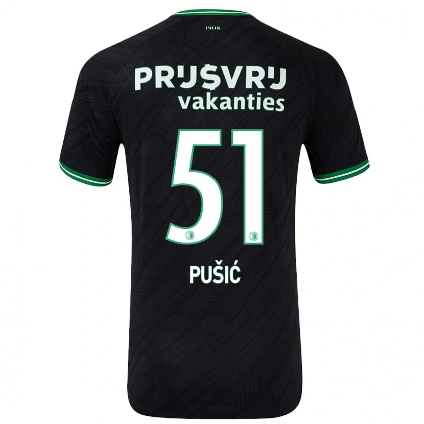 Danxen Mujer Camiseta Noah Pušić #51 Negro Verde 2ª Equipación 2024/25 La Camisa