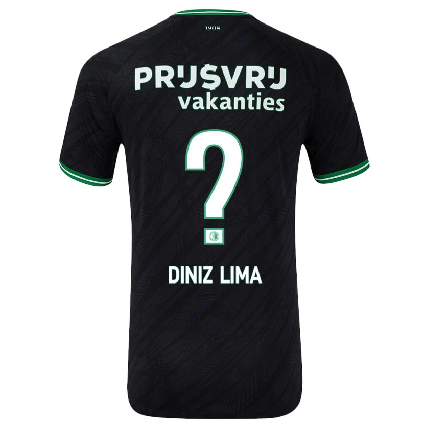 Danxen Mujer Camiseta Lucas Diniz Lima #0 Negro Verde 2ª Equipación 2024/25 La Camisa