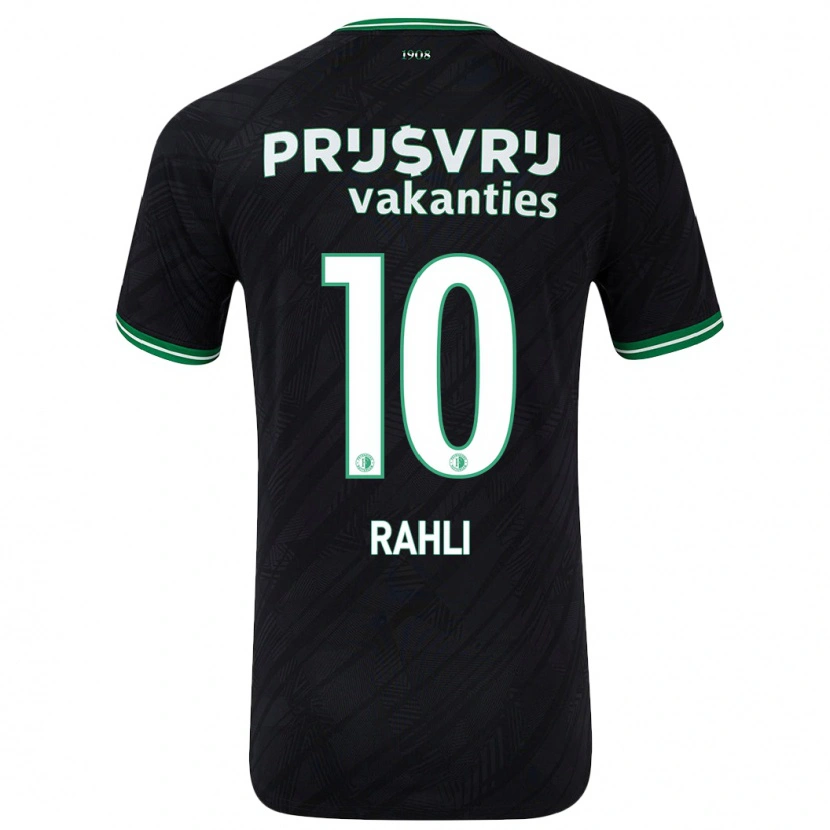 Danxen Mujer Camiseta Khalid Rahli #10 Negro Verde 2ª Equipación 2024/25 La Camisa