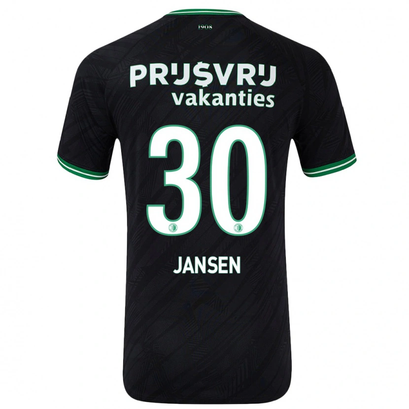 Danxen Mujer Camiseta Thijs Jansen #30 Negro Verde 2ª Equipación 2024/25 La Camisa