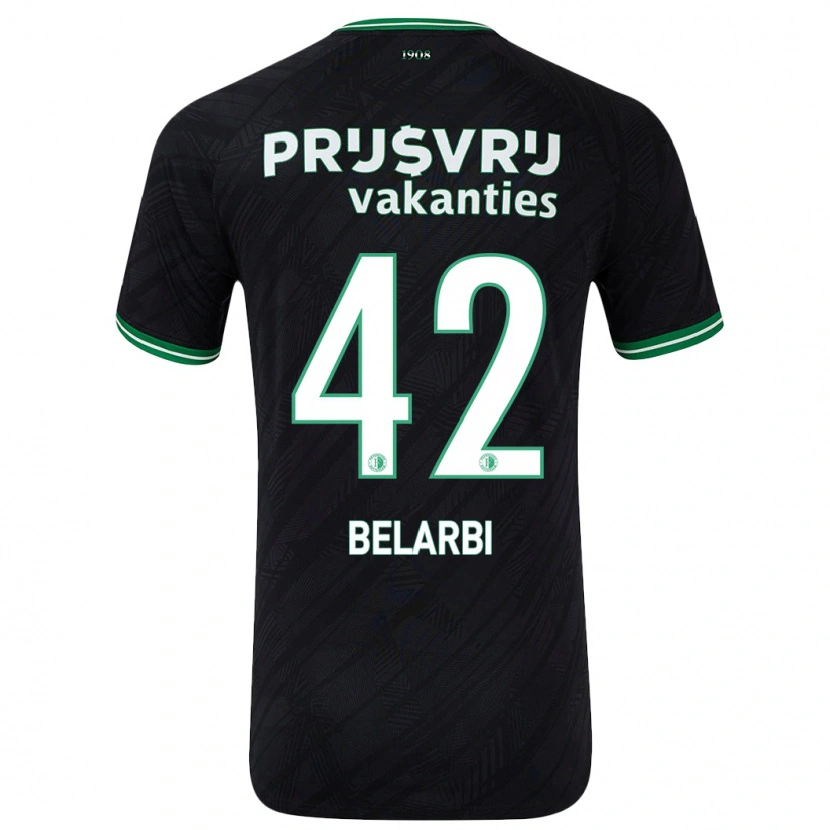 Danxen Mujer Camiseta Abdel Belarbi #42 Negro Verde 2ª Equipación 2024/25 La Camisa