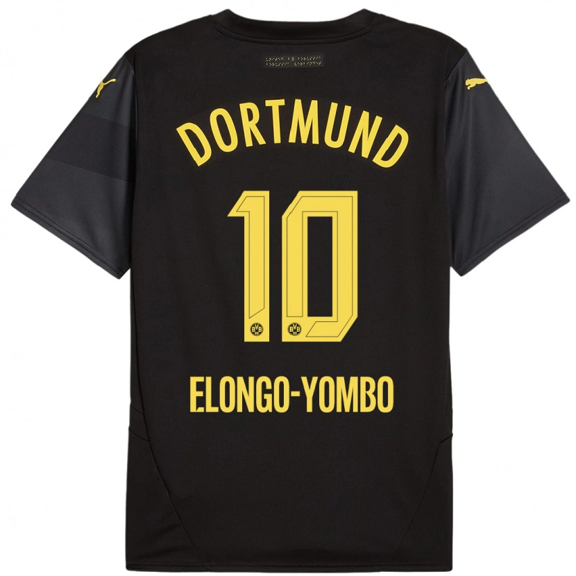 Danxen Mujer Camiseta Rodney Elongo-Yombo #10 Negro Amarillo 2ª Equipación 2024/25 La Camisa