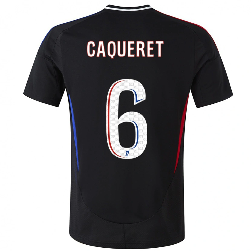 Danxen Mujer Camiseta Maxence Caqueret #6 Negro 2ª Equipación 2024/25 La Camisa