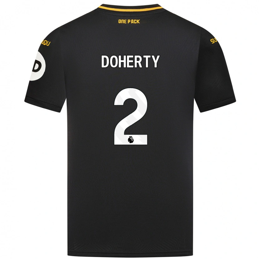 Danxen Mujer Camiseta Matt Doherty #2 Negro 2ª Equipación 2024/25 La Camisa