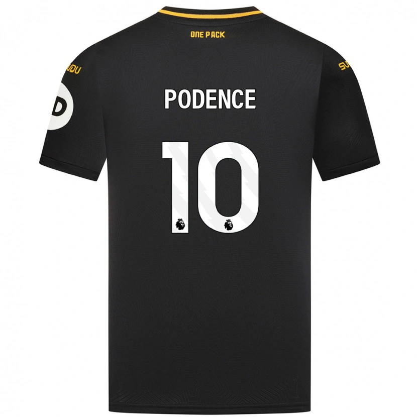 Danxen Mujer Camiseta Daniel Podence #10 Negro 2ª Equipación 2024/25 La Camisa