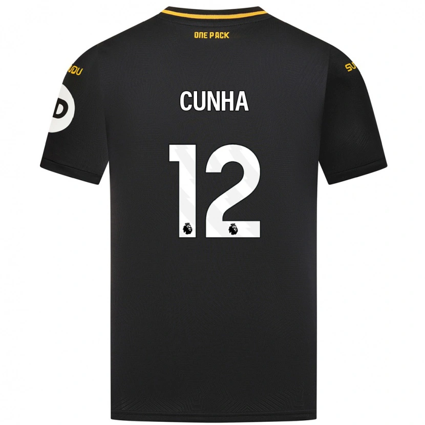 Danxen Mujer Camiseta Matheus Cunha #12 Negro 2ª Equipación 2024/25 La Camisa