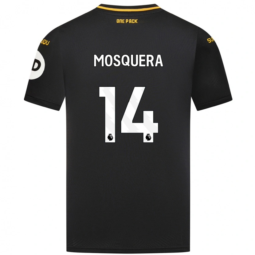 Danxen Mujer Camiseta Yerson Mosquera #14 Negro 2ª Equipación 2024/25 La Camisa