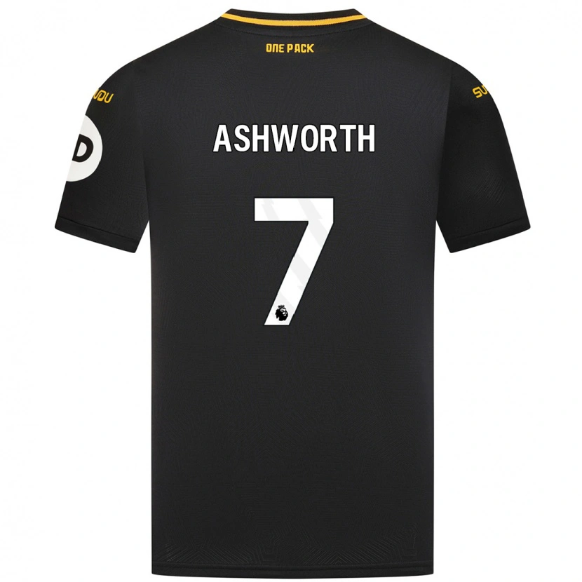 Danxen Mujer Camiseta Finn Ashworth #7 Negro 2ª Equipación 2024/25 La Camisa