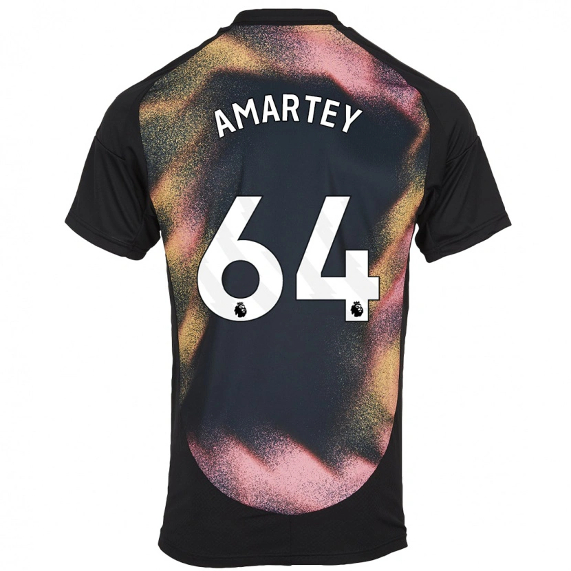 Danxen Mujer Camiseta Bobby Amartey #64 Negro Blanco 2ª Equipación 2024/25 La Camisa