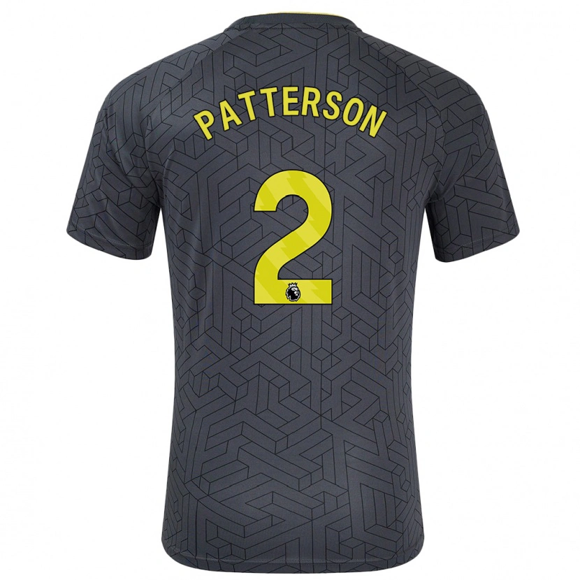 Danxen Mujer Camiseta Nathan Patterson #2 Negro Amarillo 2ª Equipación 2024/25 La Camisa