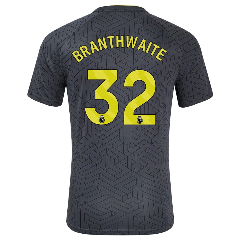 Danxen Mujer Camiseta Jarrad Branthwaite #32 Negro Amarillo 2ª Equipación 2024/25 La Camisa