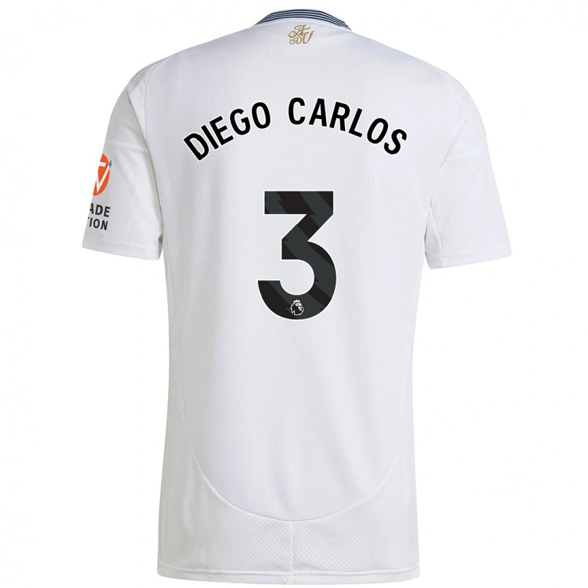 Danxen Mujer Camiseta Diego Carlos #3 Blanco 2ª Equipación 2024/25 La Camisa