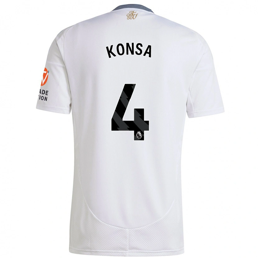 Danxen Mujer Camiseta Ezri Konsa #4 Blanco 2ª Equipación 2024/25 La Camisa