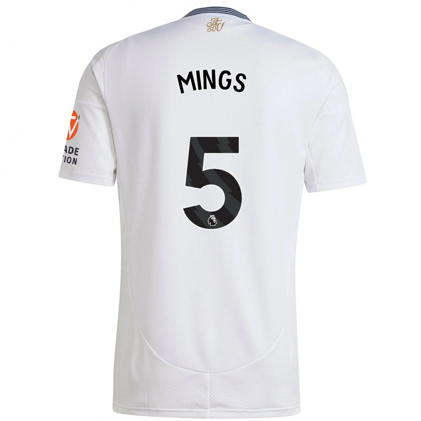 Danxen Mujer Camiseta Tyrone Mings #5 Blanco 2ª Equipación 2024/25 La Camisa