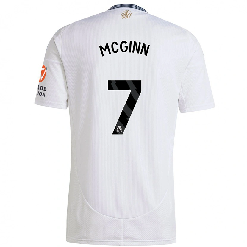 Danxen Mujer Camiseta John Mcginn #7 Blanco 2ª Equipación 2024/25 La Camisa