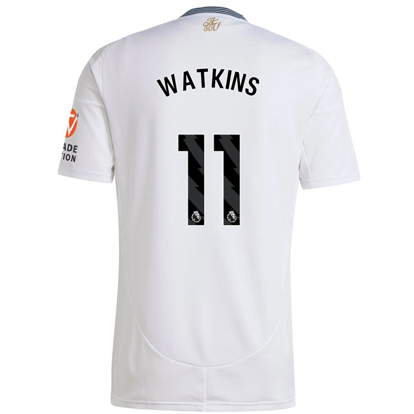 Danxen Mujer Camiseta Ollie Watkins #11 Blanco 2ª Equipación 2024/25 La Camisa