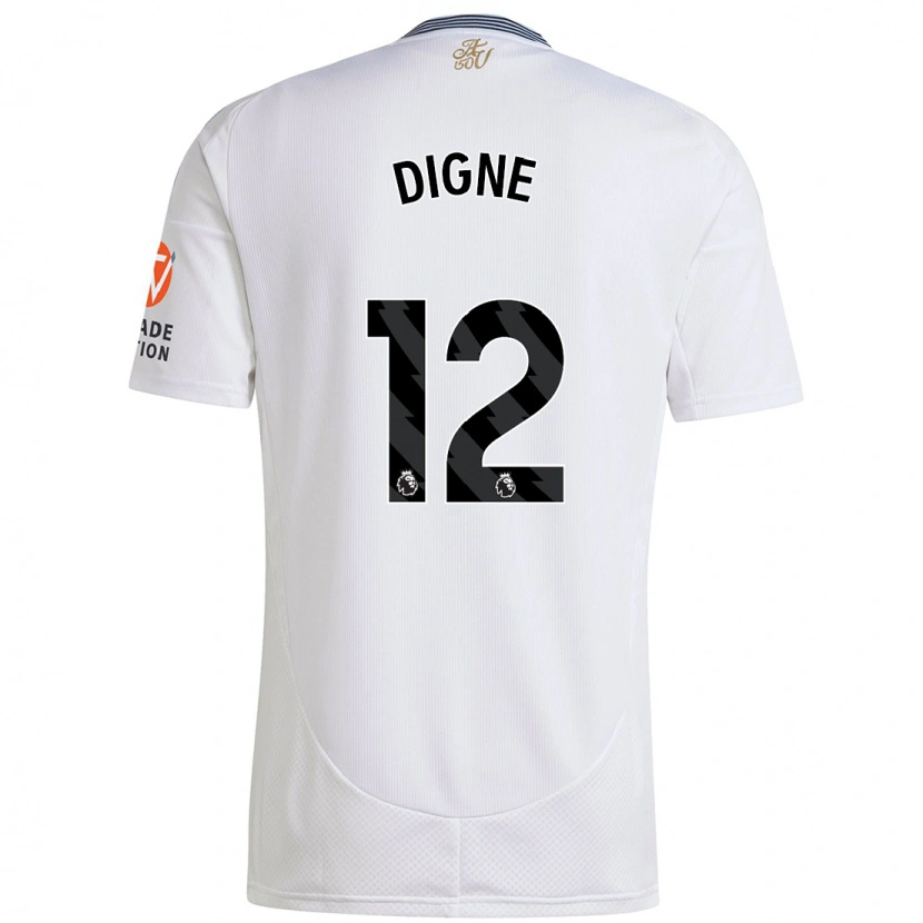 Danxen Mujer Camiseta Lucas Digne #12 Blanco 2ª Equipación 2024/25 La Camisa