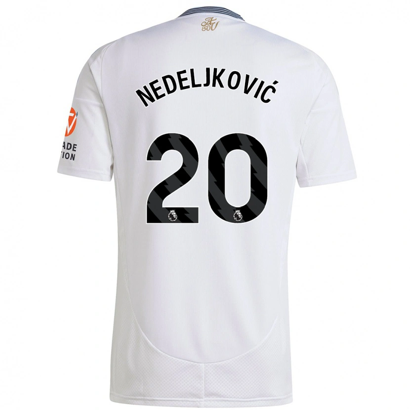 Danxen Mujer Camiseta Kosta Nedeljkovic #20 Blanco 2ª Equipación 2024/25 La Camisa