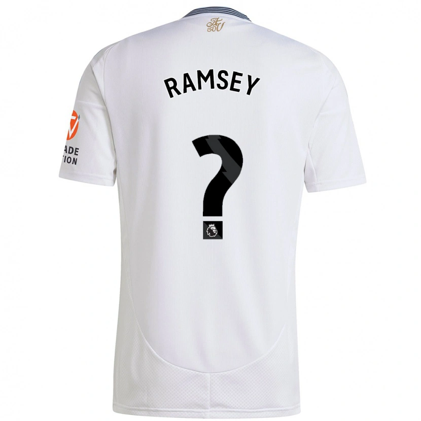 Danxen Mujer Camiseta Cole Ramsey #0 Blanco 2ª Equipación 2024/25 La Camisa