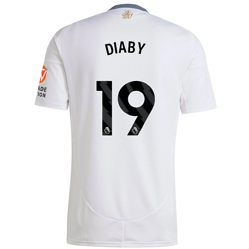 Danxen Mujer Camiseta Moussa Diaby #19 Blanco 2ª Equipación 2024/25 La Camisa