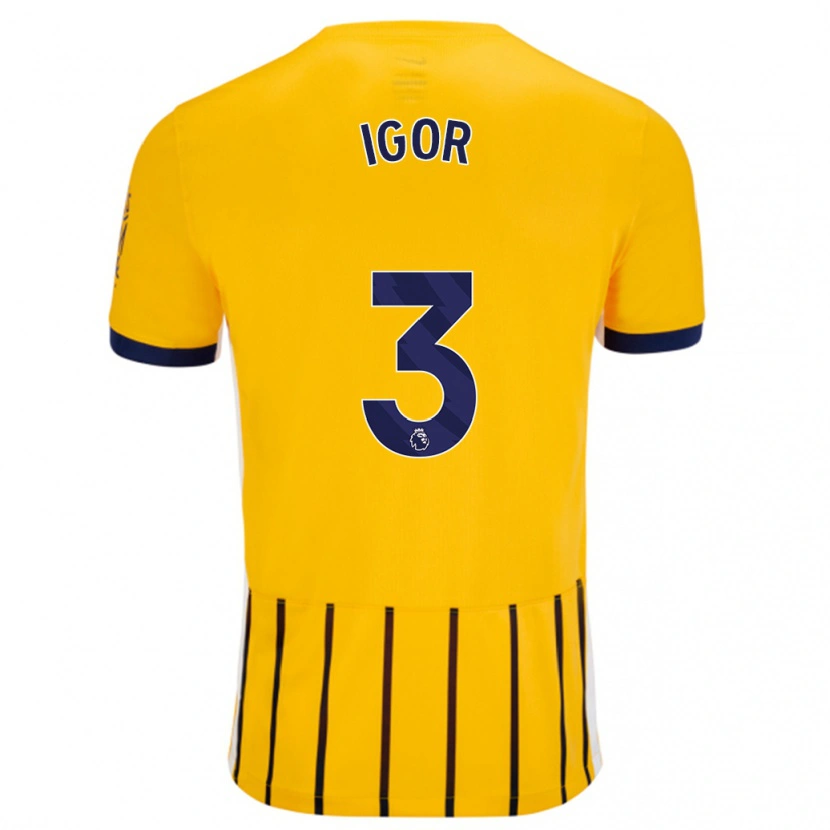 Danxen Mujer Camiseta Igor #3 Dorado Azul Rayas 2ª Equipación 2024/25 La Camisa