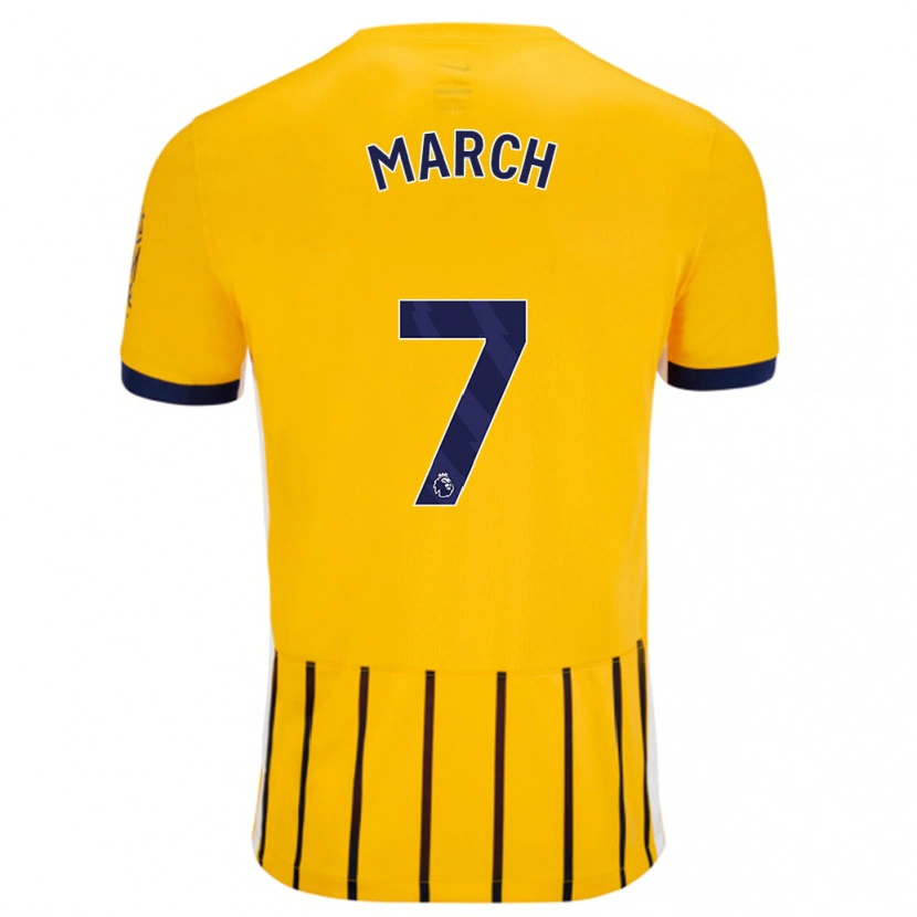 Danxen Mujer Camiseta Solly March #7 Dorado Azul Rayas 2ª Equipación 2024/25 La Camisa