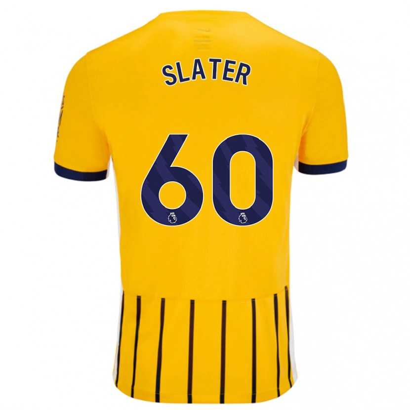 Danxen Mujer Camiseta Jacob Slater #60 Dorado Azul Rayas 2ª Equipación 2024/25 La Camisa