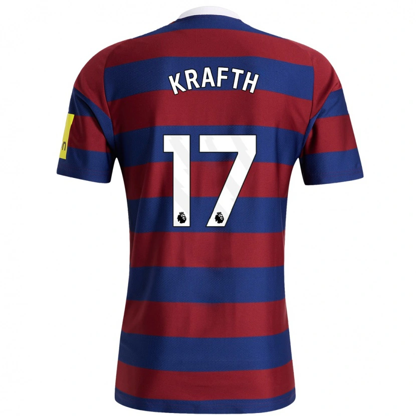 Danxen Mujer Camiseta Emil Krafth #17 Burdeos Azul Marino 2ª Equipación 2024/25 La Camisa