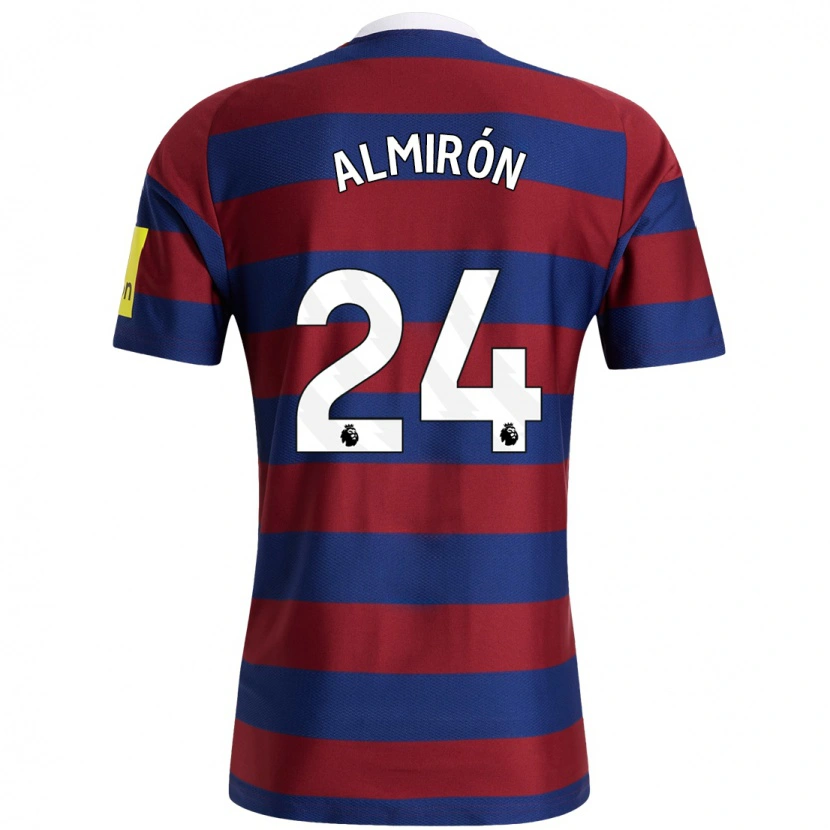 Danxen Mujer Camiseta Miguel Almirón #24 Burdeos Azul Marino 2ª Equipación 2024/25 La Camisa