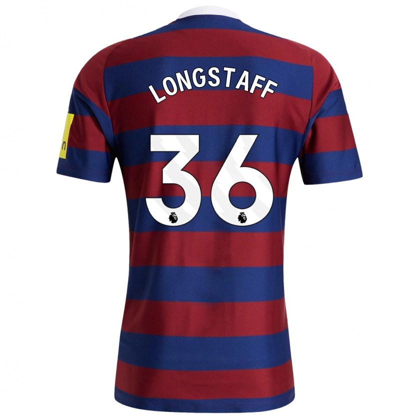 Danxen Mujer Camiseta Sean Longstaff #36 Burdeos Azul Marino 2ª Equipación 2024/25 La Camisa