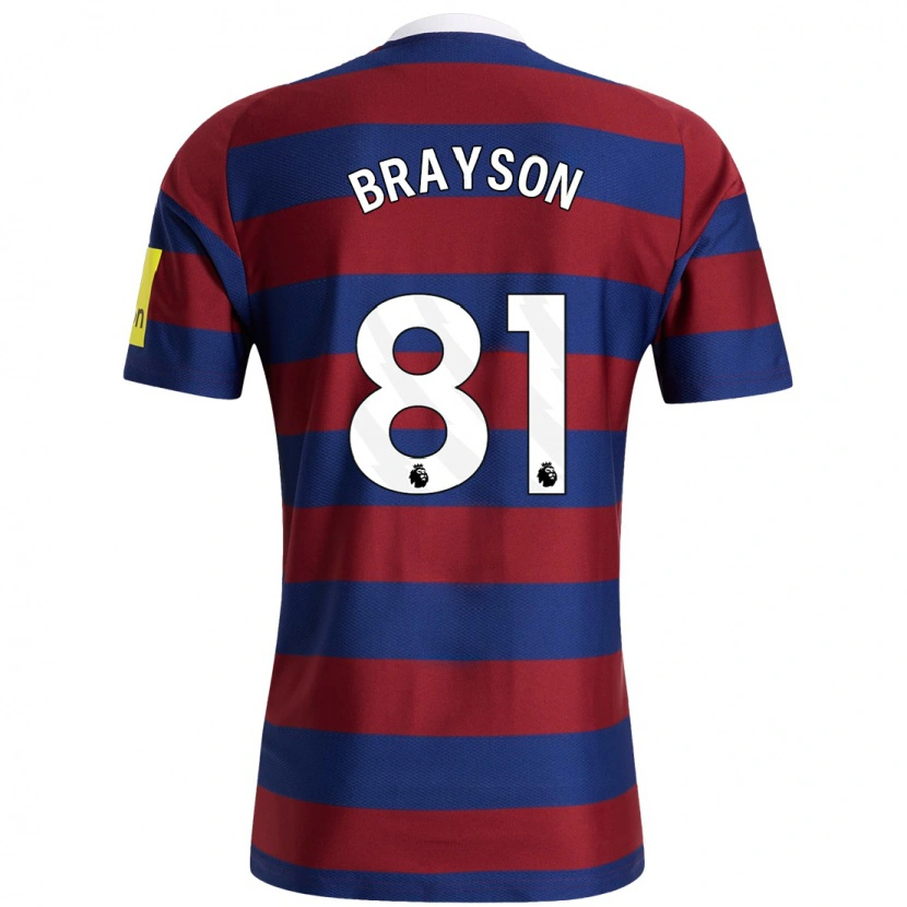 Danxen Mujer Camiseta Joe Brayson #81 Burdeos Azul Marino 2ª Equipación 2024/25 La Camisa