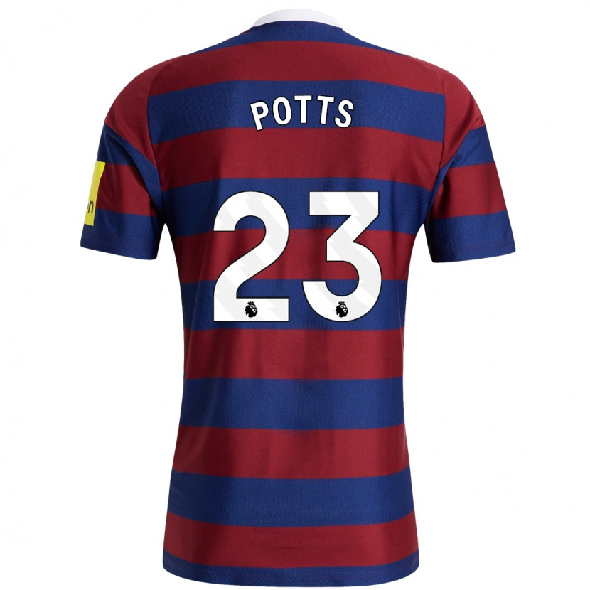 Danxen Mujer Camiseta Charlotte Potts #23 Burdeos Azul Marino 2ª Equipación 2024/25 La Camisa