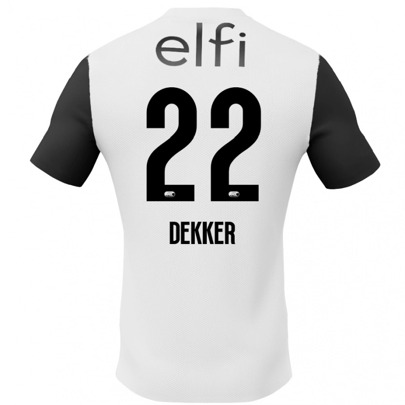 Danxen Mujer Camiseta Maxim Dekker #22 Blanco Negro 2ª Equipación 2024/25 La Camisa