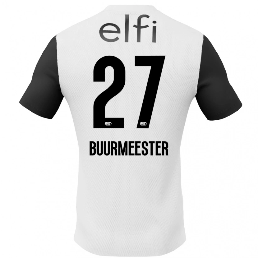 Danxen Mujer Camiseta Zico Buurmeester #27 Blanco Negro 2ª Equipación 2024/25 La Camisa