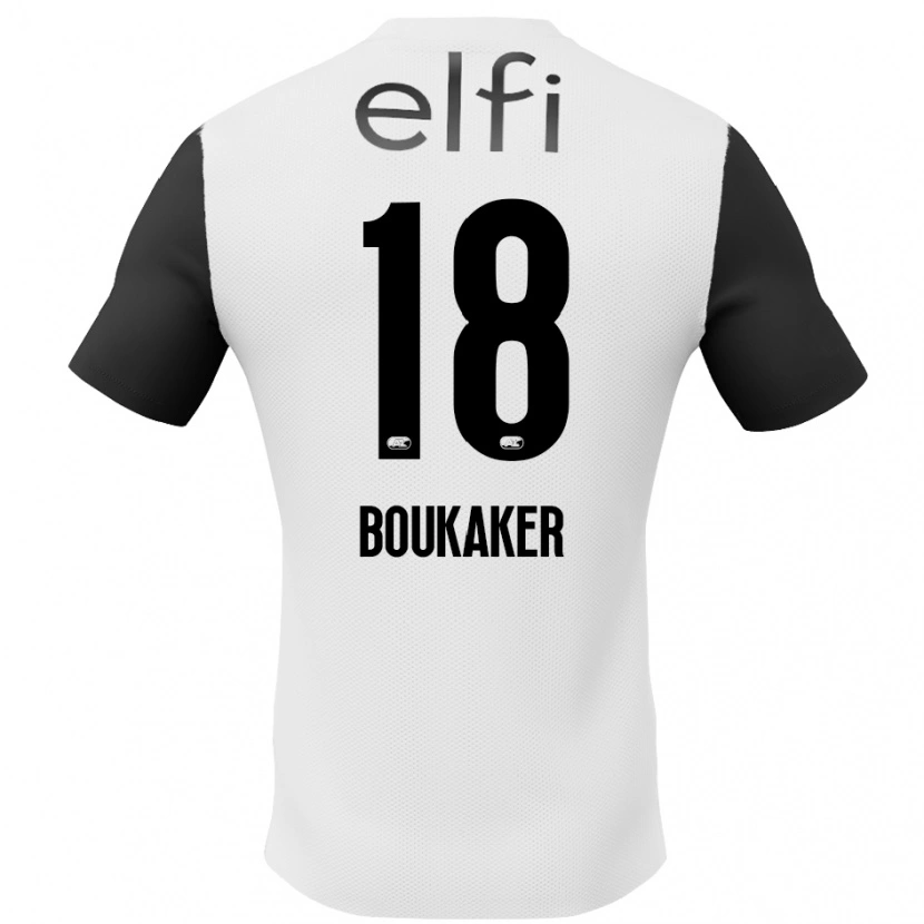 Danxen Mujer Camiseta Romaissa Boukaker #18 Blanco Negro 2ª Equipación 2024/25 La Camisa